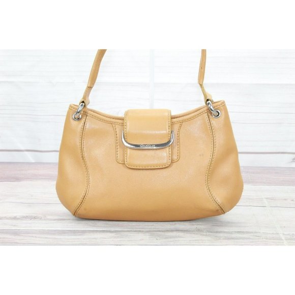 Cole Haan Tan Leather  Zip Top Purse Shoulder Handbag - Picture 2 of 8